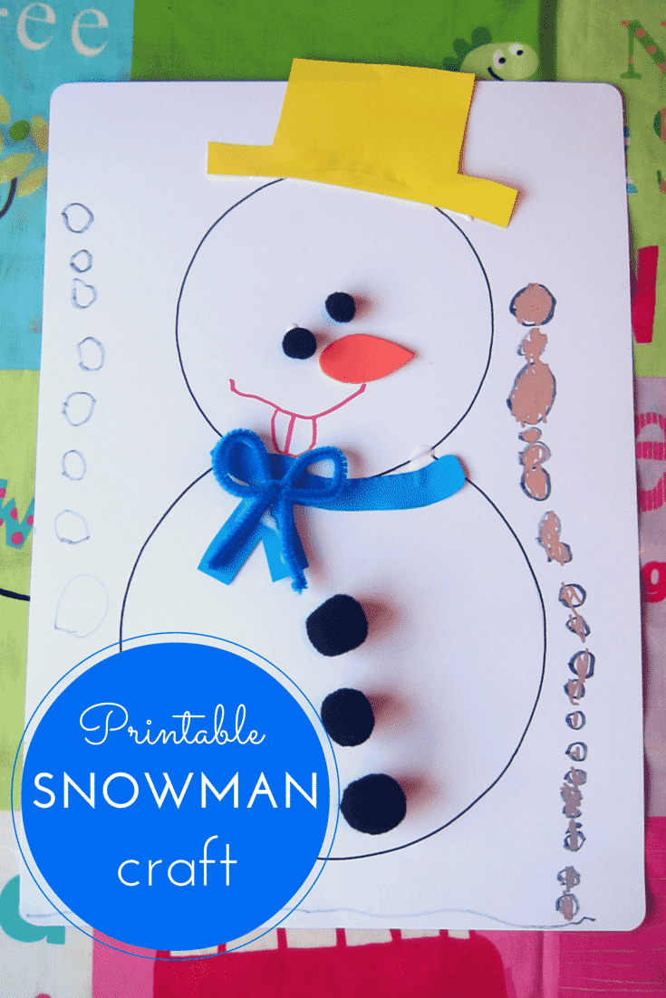 Printable snowman craft for kids – Hodge Podge